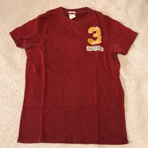 Abercrombie and Fitch embroidered tee. Size small. Red